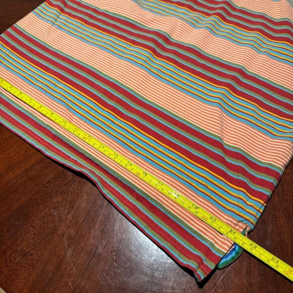 Nike striped polo shirt in multi-coloured stripes with blue collar - Picture 5 of 5